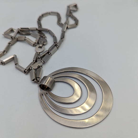 Vintage Monet Silver Tone Tournee Collection 1960s Necklace Book Piece - Picture 5 of 11